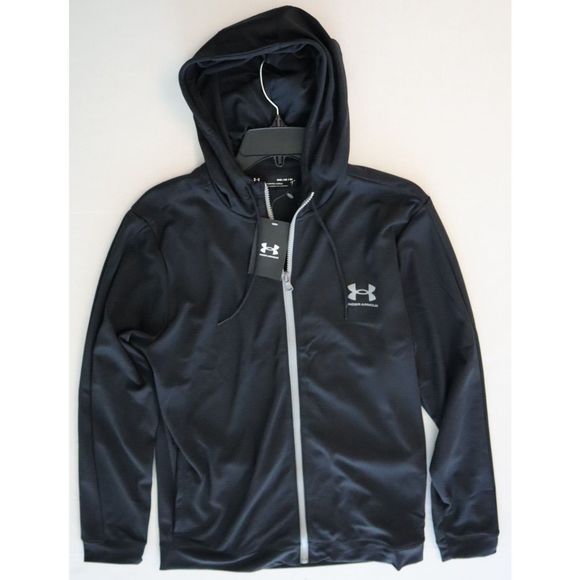 Under Armour 1370153 002 Men's Sz M Black/Gray UA JD Knit Hooded Tracksuit - Picture 10 of 11